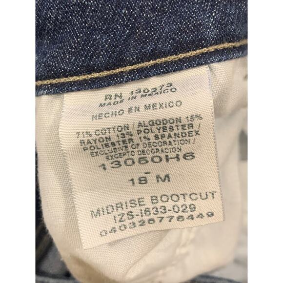 Riders by Lee Women's Size 18 Mid Rise Bootcut Jeans Blue Dark Wash Denim - Picture 5 of 6